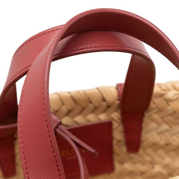 Celine Small Raffia Cuir Triomphe Classic Panier Tote - Picture 8 of 10